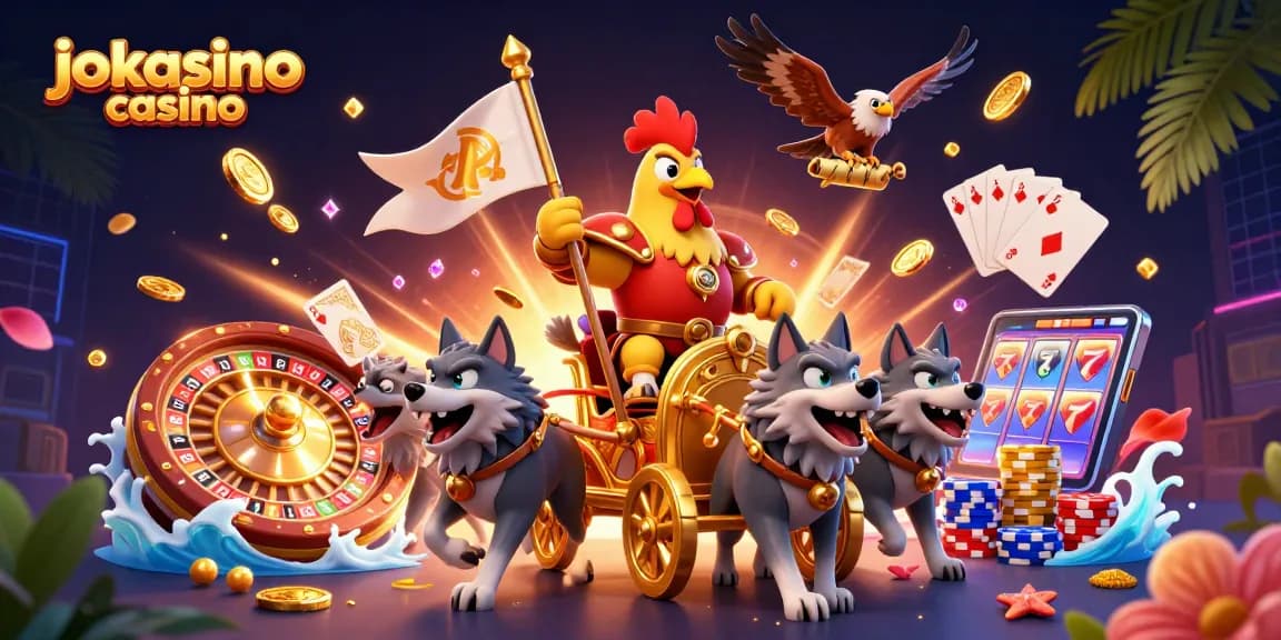 Engage with the exciting world of jokacasino casino featuring an adventurous rooster warlord and thrilling casino elements.