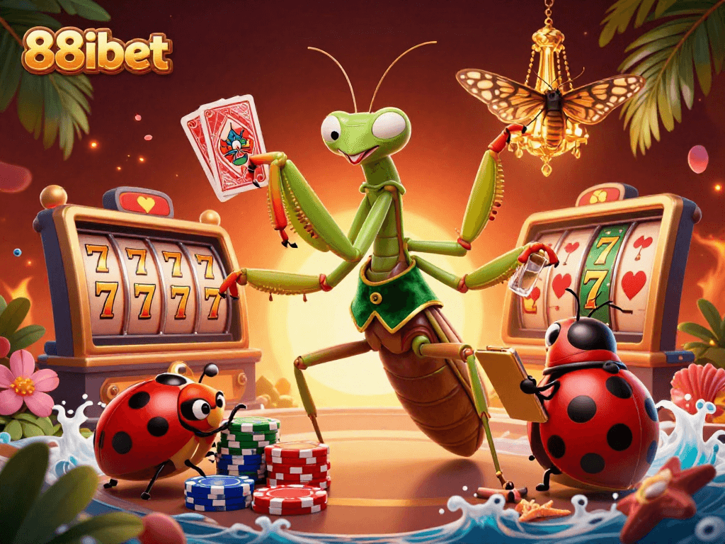 Experience thrilling gaming action with 88ibet, showcasing vibrant characters and casino elements.