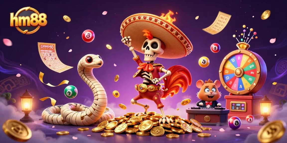 hm88 win with the exciting victory dance of a mariachi skeleton and a dynamic gambling scene