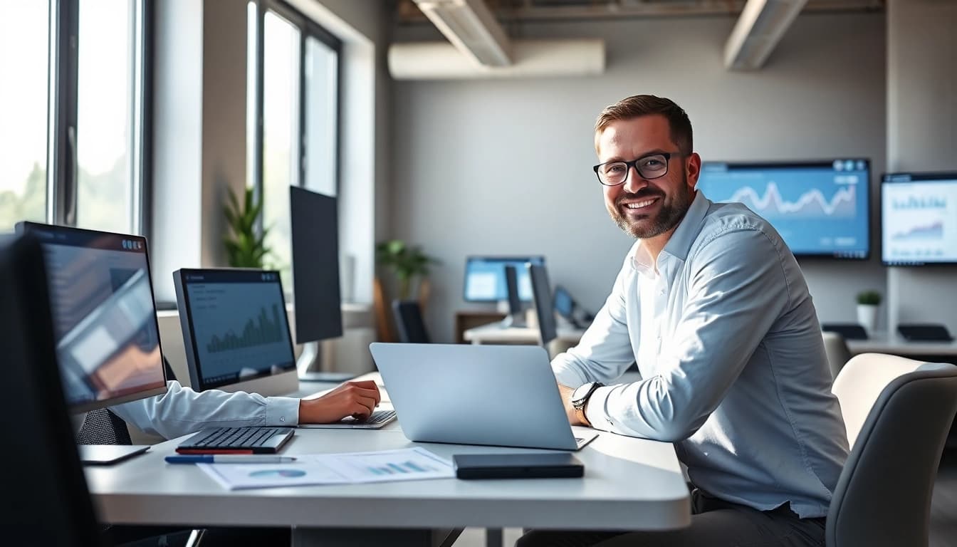 Headless Shopify development showcased by a professional digital marketer in a modern setting.
