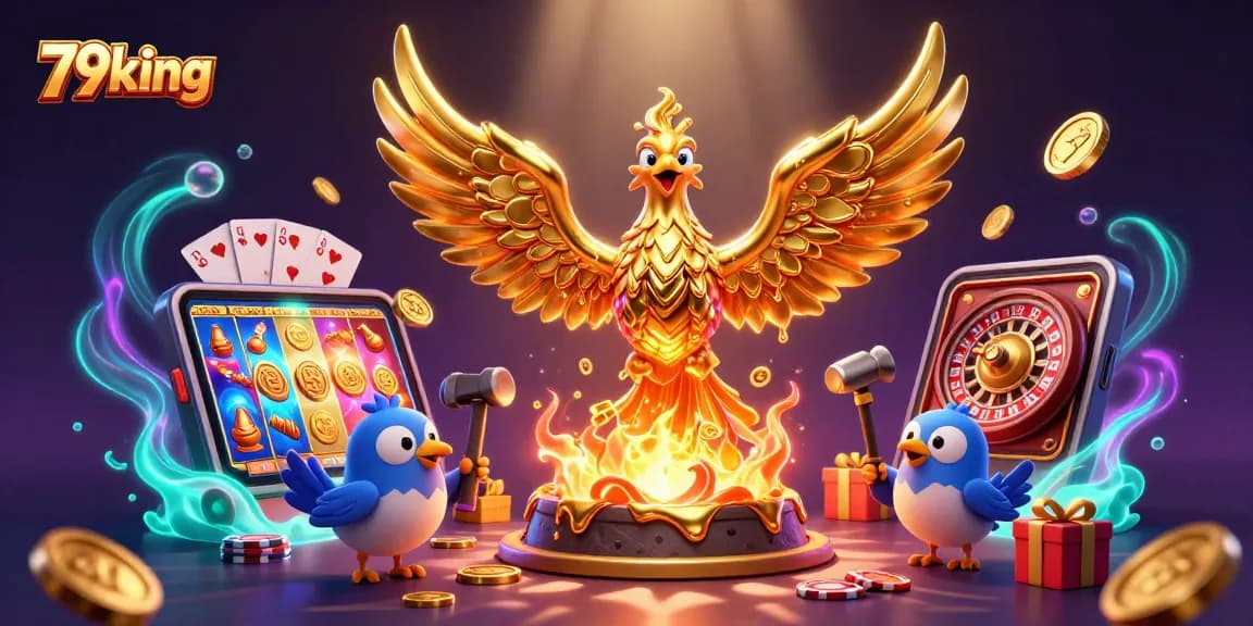 Experience the thrilling world of 79king as a molten phoenix brings luck in a vibrant casino