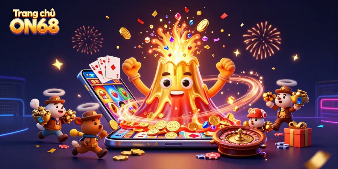 Experience excitement at Trang chủ ON68 with a vibrant eruption of dynamic casino elements and treasures.