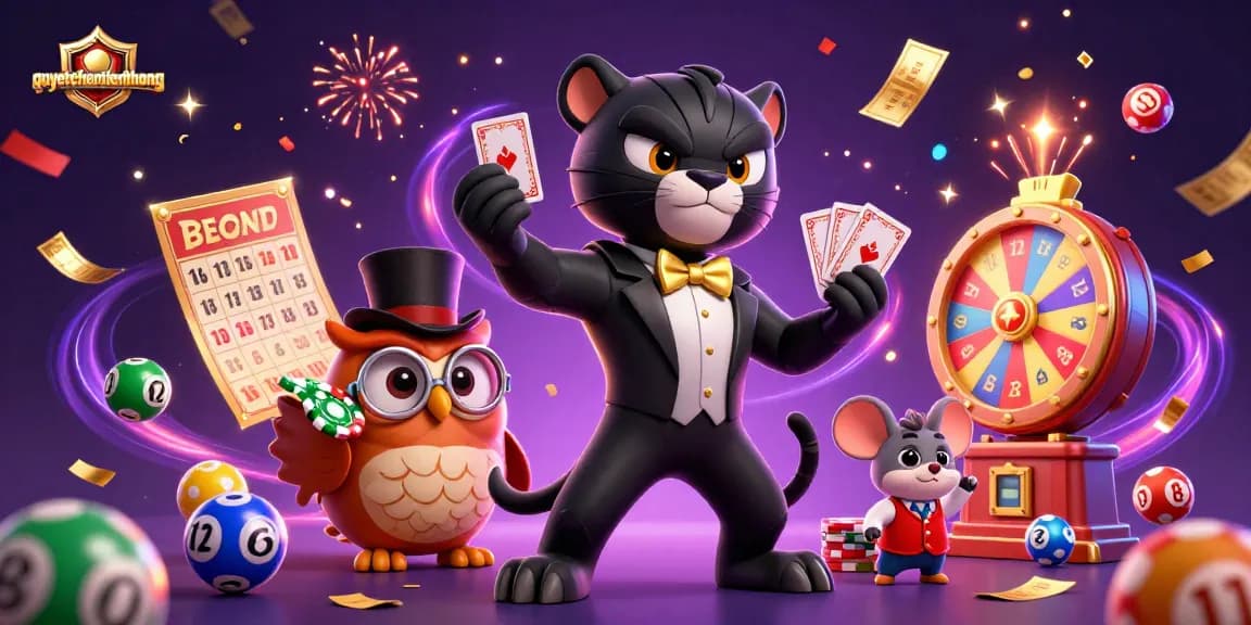 Experience the excitement of the quyetchientienthuong game with dynamic characters and vibrant lottery elements.