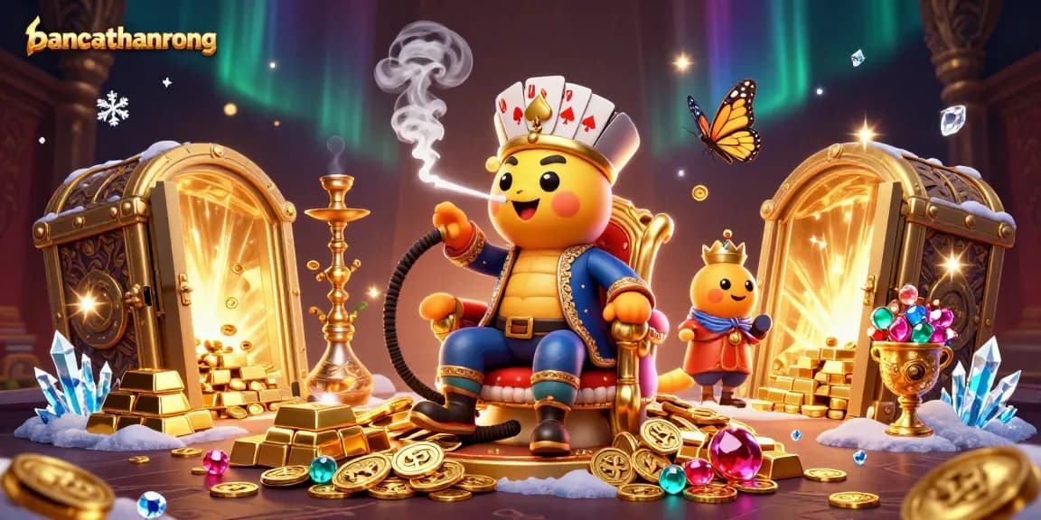 bancathanrong attracts luck with a caterpillar hookah-master in a vibrant casino scene