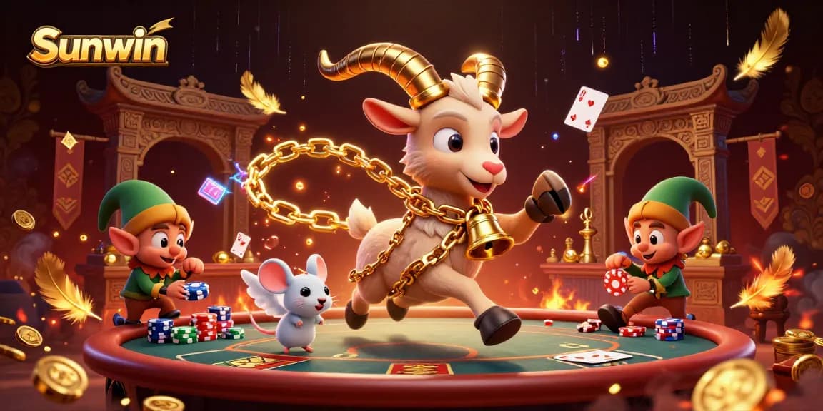 Experience the excitement at Sunwin's lively casino with engaging characters and thrilling gameplay.