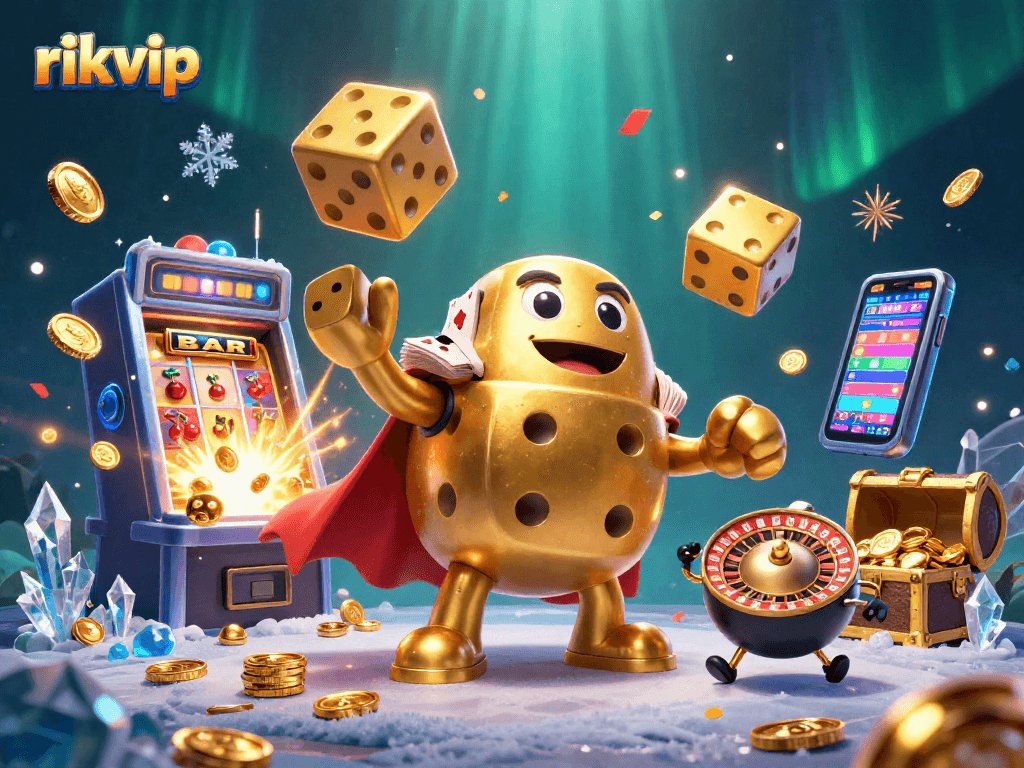 Win big with rikvip while exploring a vibrant casino world filled with gold and excitement.