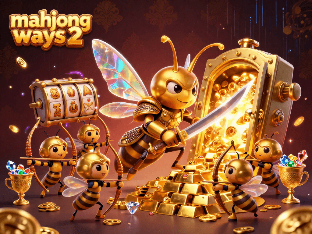 Experience mahjong ways 2 with exciting slot reels and treasure in this vibrant digital illustration.