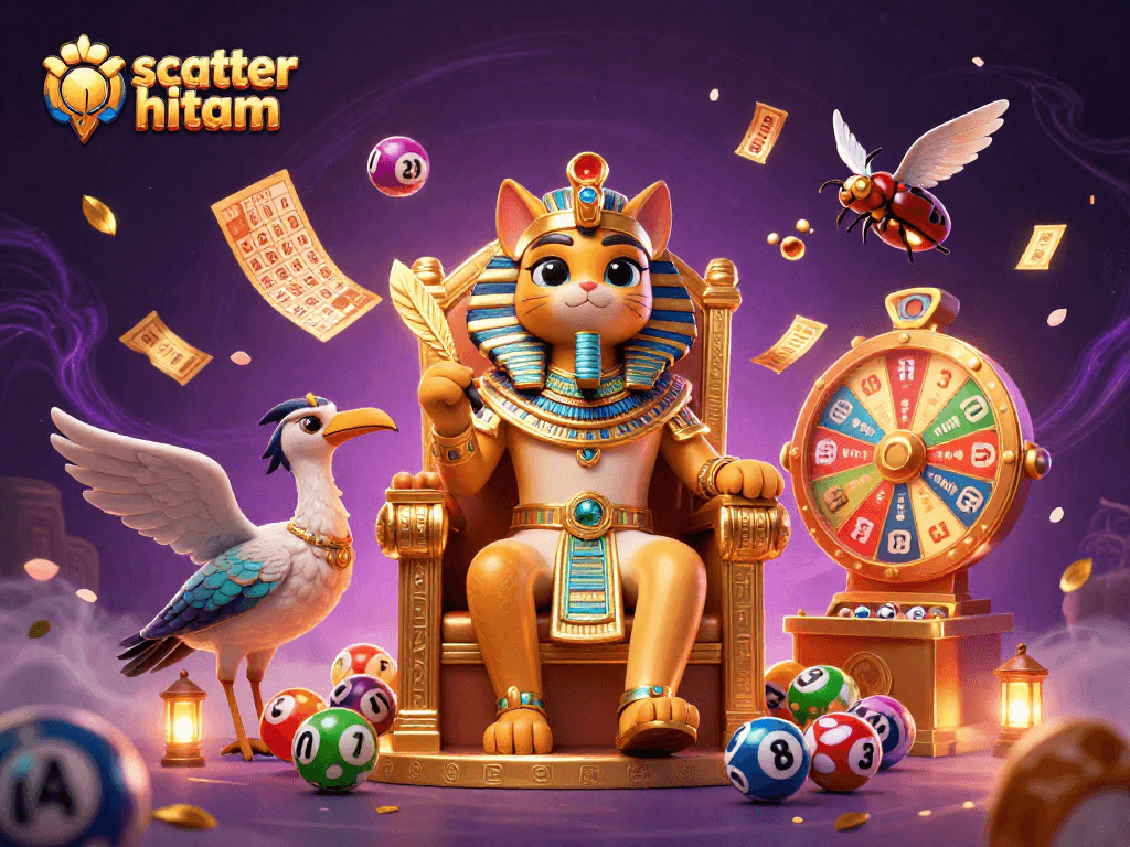Experience the thrill of scatter hitam and dynamic gaming in this vibrant 3D casino illustration.