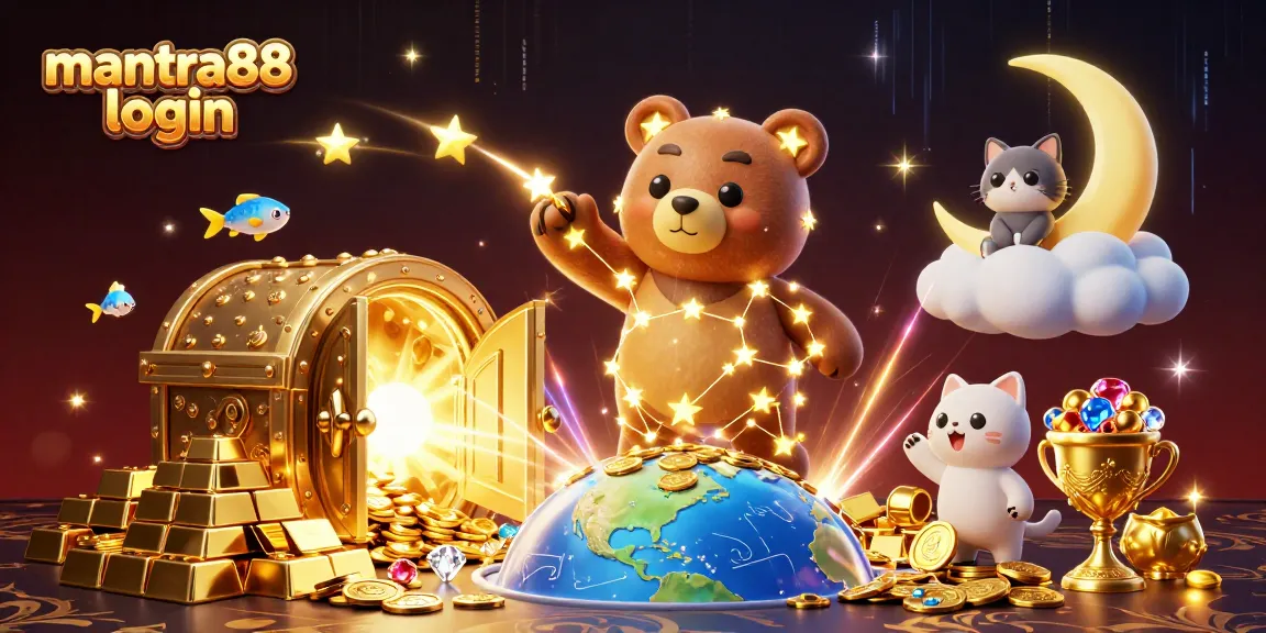 Win big with mantra88 login in this vibrant casino-themed illustration filled with treasures!
