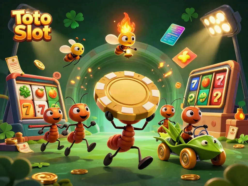 Menggandakan pengalaman dengan Toto Slot, tim semut mencuri chip poker emas di kasino 3D.