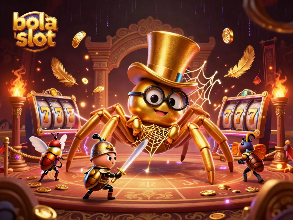 Experience thrilling action in the bola slot game with gold and vibrant characters.