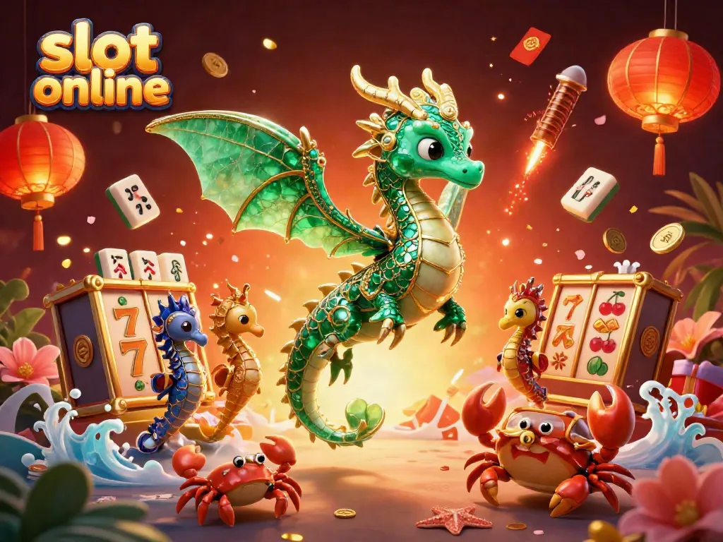 Engage with slot online action featuring a magical sea dragon, treasure, and vibrant casino elements