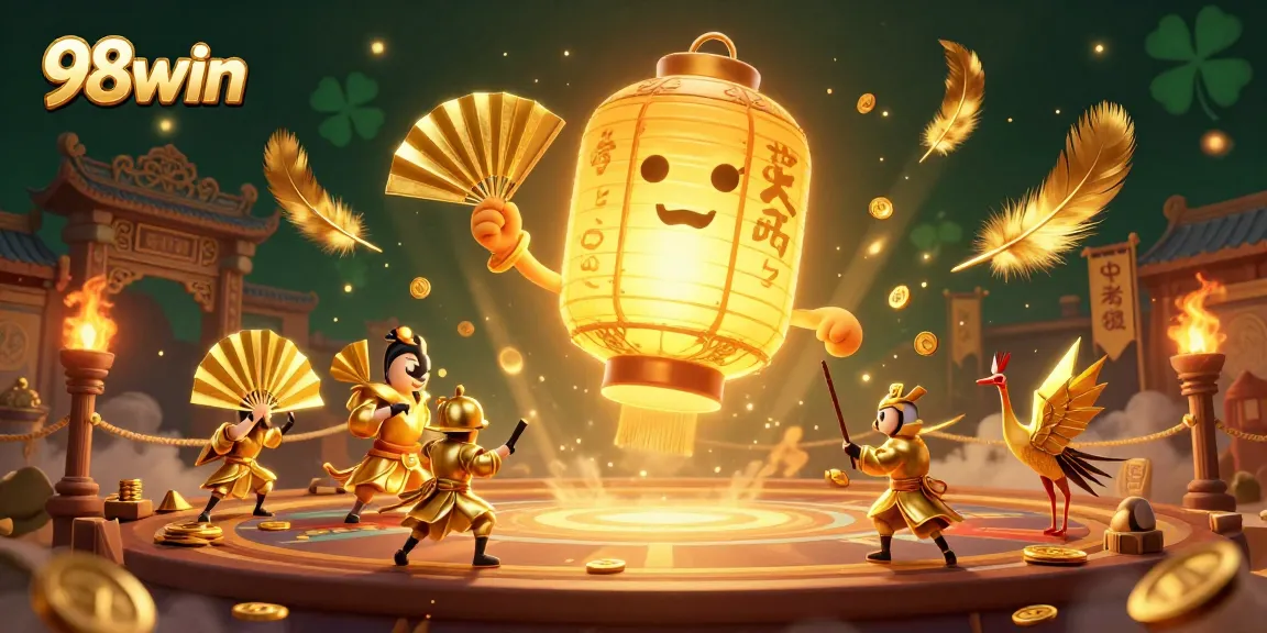 Experience thrilling gameplay and rewards at 98win's vibrant casino with golden lanterns and lucky symbols.