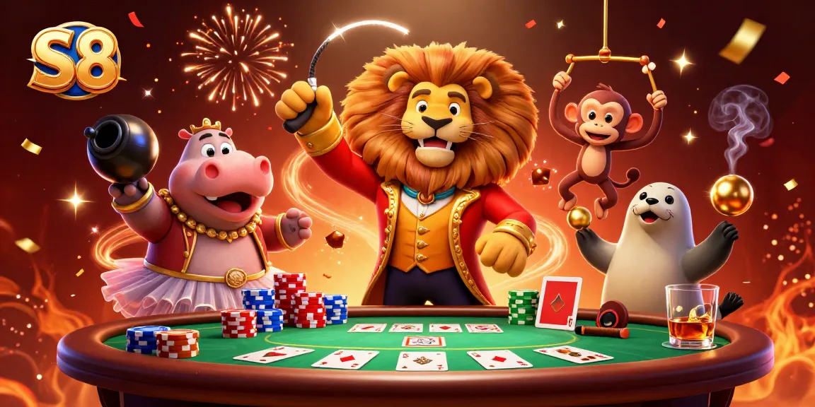 Engaging S8 gaming illustration showcasing vibrant characters and a dynamic poker scene.