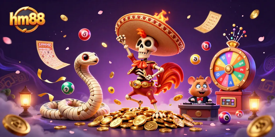 hm88 win with the exciting victory dance of a mariachi skeleton and a dynamic gambling scene
