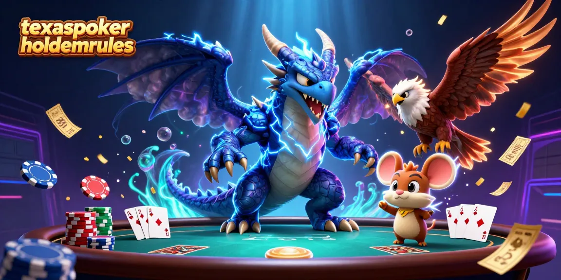 Win big with texas poker holdem rules in a vibrant, dynamic poker scene illustration.