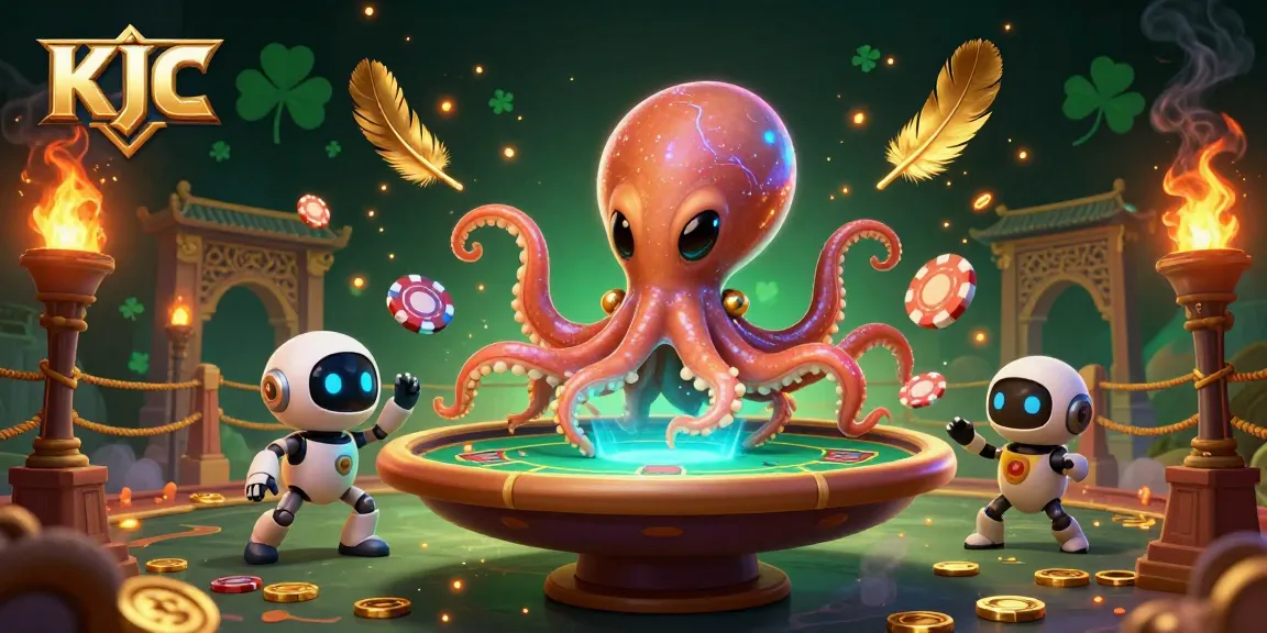 KJC brings action to the casino universe with a playful alien octopus at a poker table.
