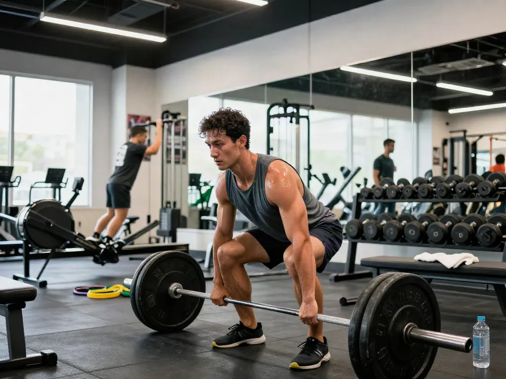 Strength training session showcasing steroidi anabolizzanti legali italia benefits in modern gym.