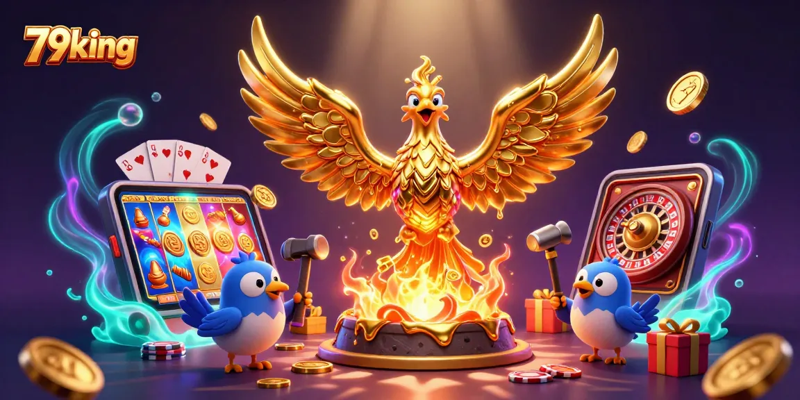 Experience the thrilling world of 79king as a molten phoenix brings luck in a vibrant casino