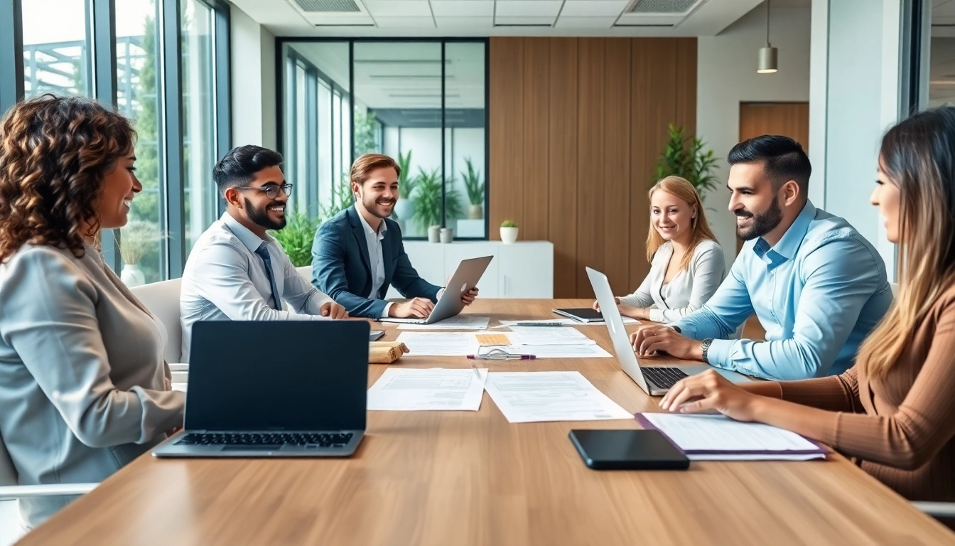 Efficient team discussion on Escrow Services in a modern office environment.