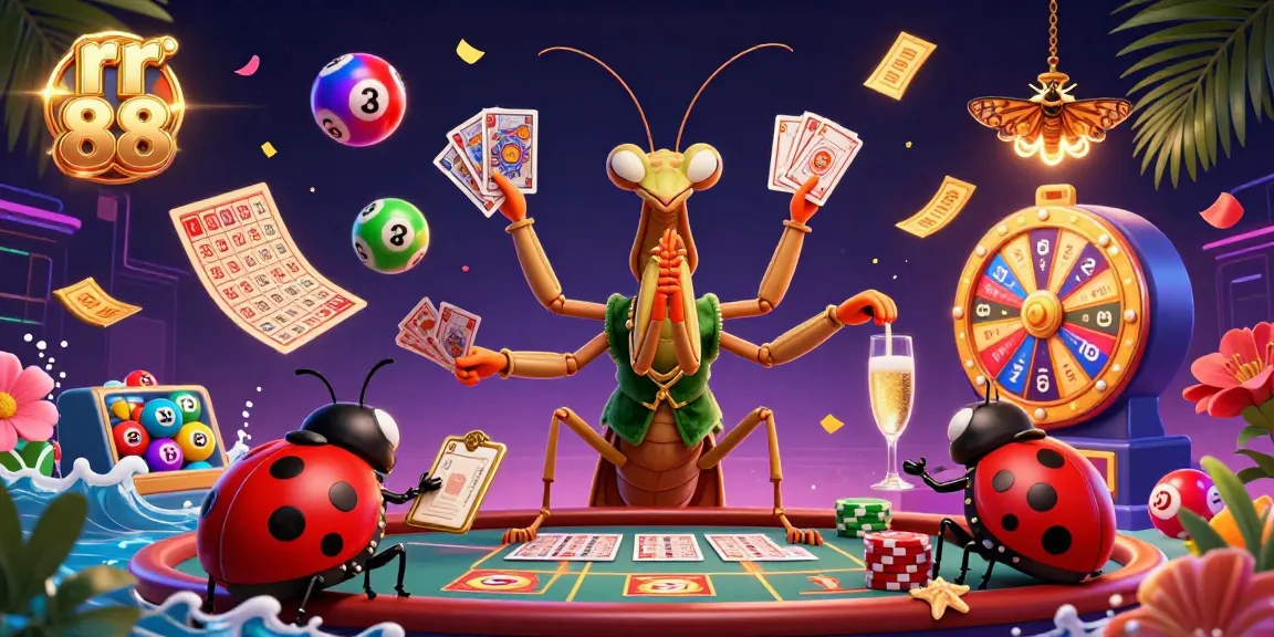 Experience the excitement of rr 88 with dynamic characters and vibrant casino elements in a thrilling 3D illustration.