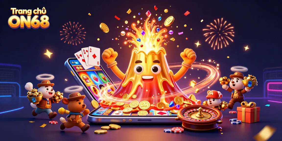 Experience excitement at Trang chủ ON68 with a vibrant eruption of dynamic casino elements and treasures.