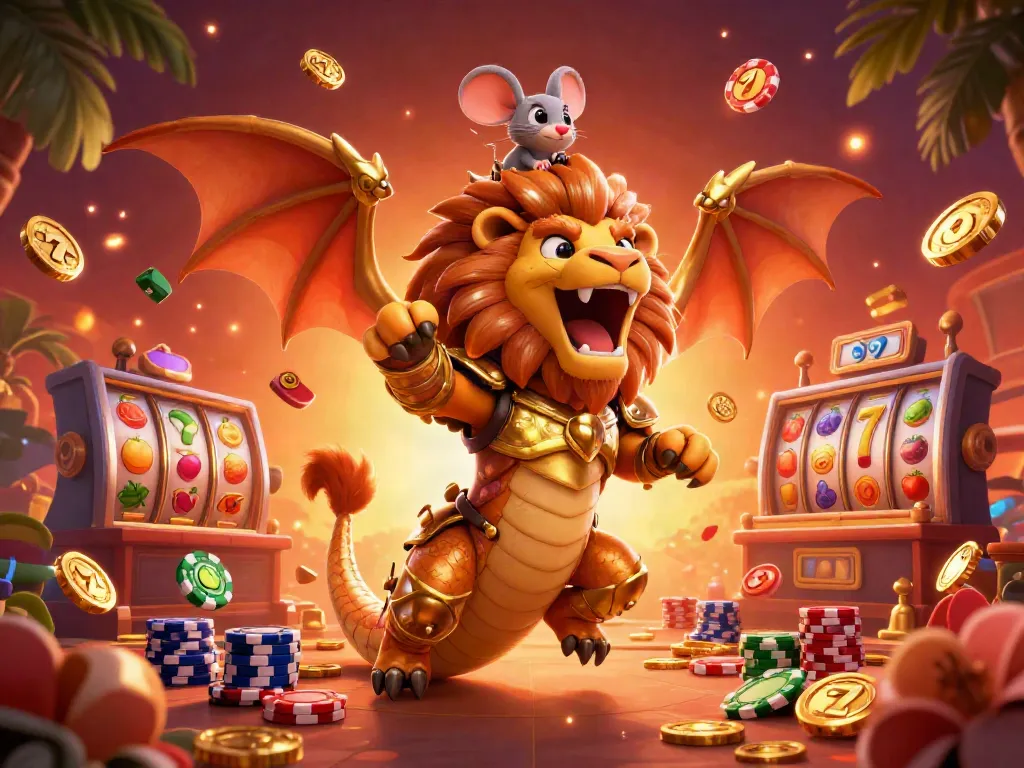 Experience thrilling gameplay at Situs slot gacor with dynamic 3D creatures and vivid casino elements.