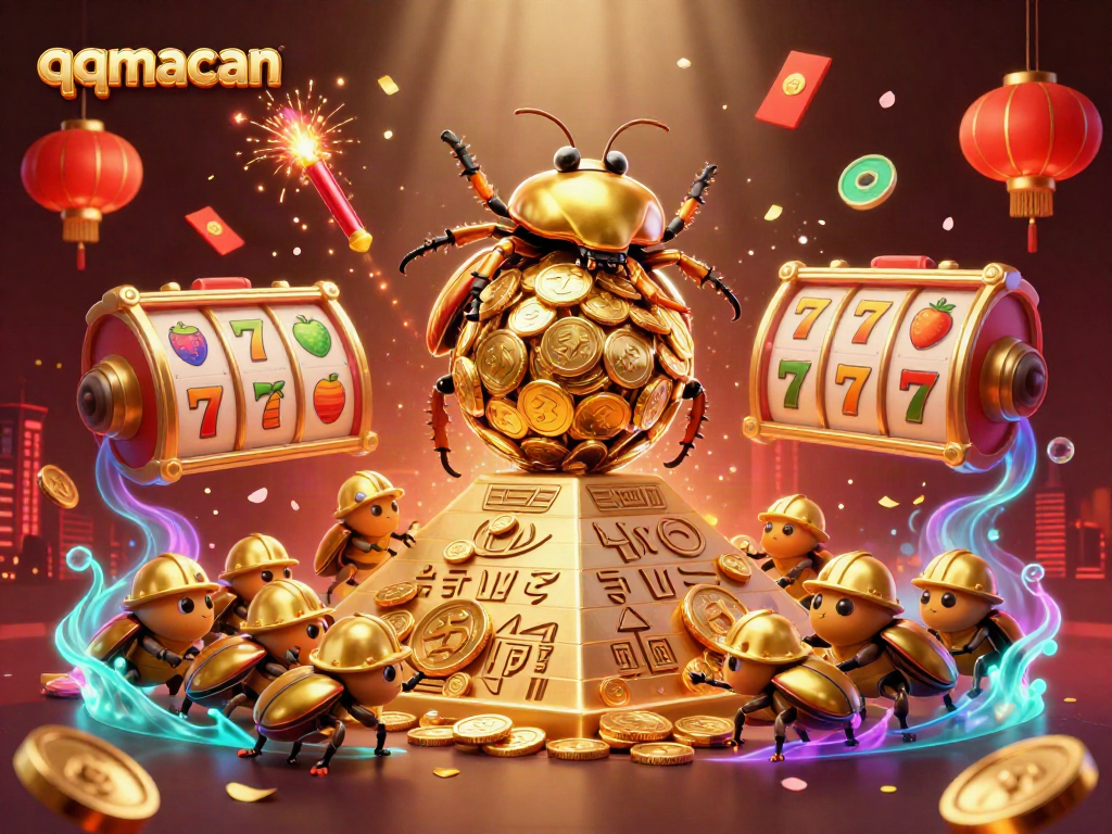 Experience thrilling gameplay with qqmacan as golden beetles navigate towards monumental jackpots.