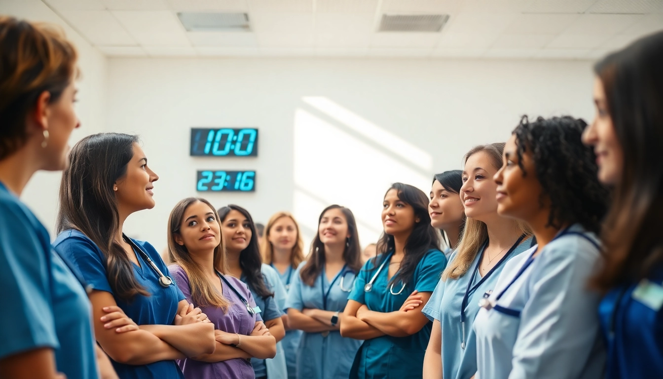 Students eagerly await their Past Nclex fast results, showcasing anticipation in a bright environment.