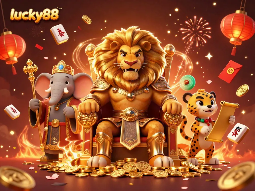 Experience the thrill of winning at lucky88 with a vibrant 3D casino illustration showcasing excitement and fortune.