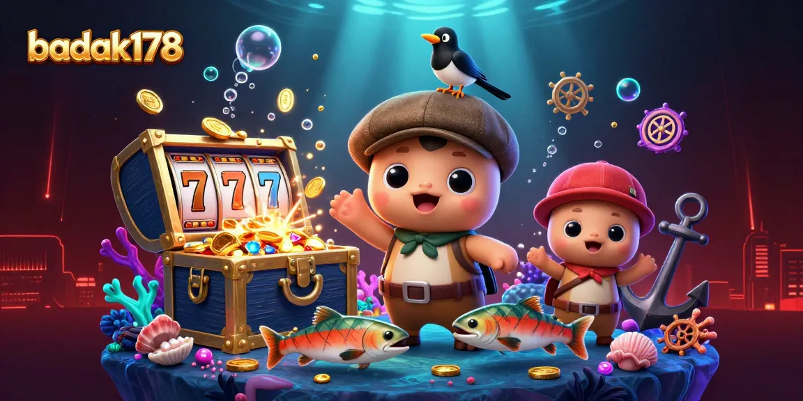 View the enchanting scene of badak178 as Nessie and friends celebrate in a vibrant underwater casino.