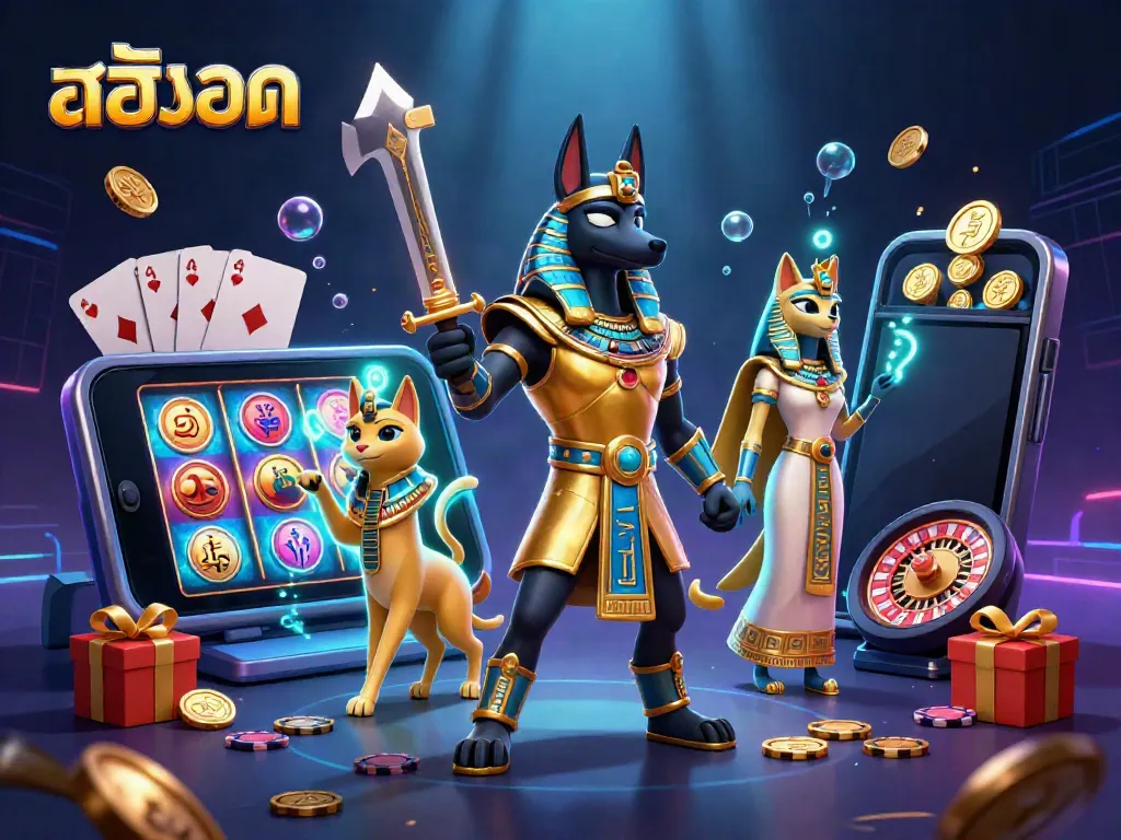 เล่นเกมส์สล็อตออนไลน์กับอนูบิสและแบสเต็ทในภาพสวยงาม