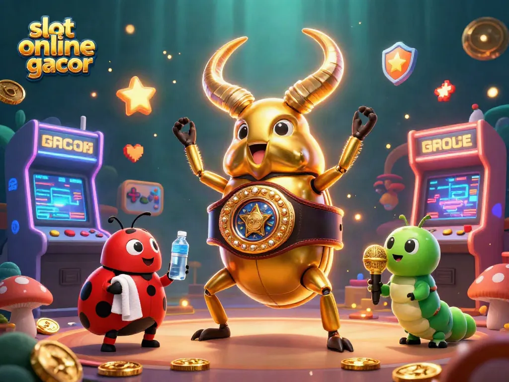 Engage with slot online gacor where exciting games and vibrant characters light up a casino battlefield.