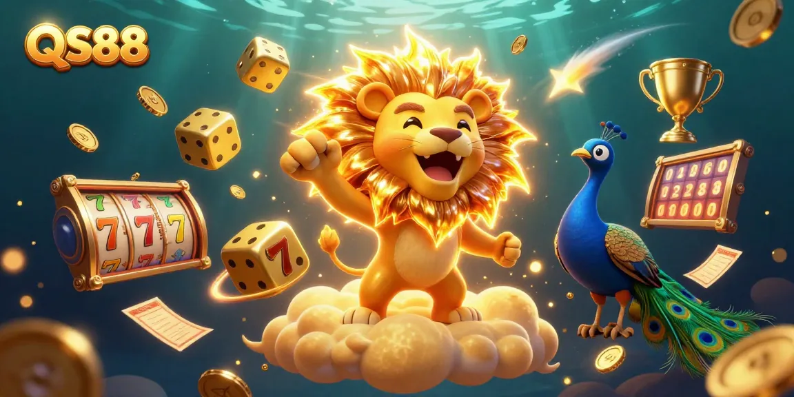 Experience thrilling slots gameplay at QS88 with vibrant golden elements and dynamic characters.