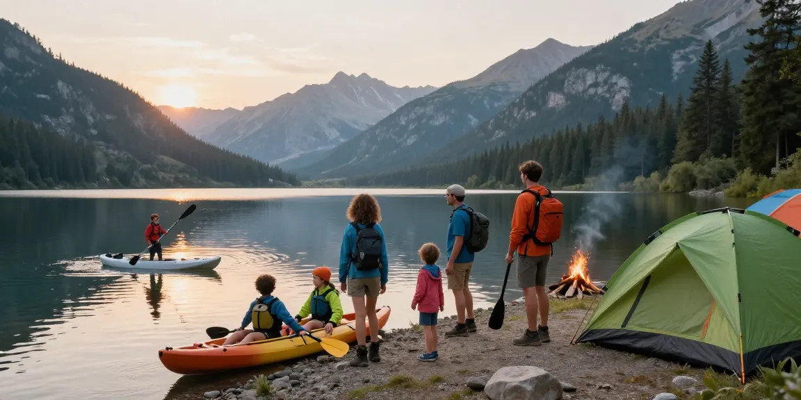 Family adventure at sunrise by the lake during mantra88 login exploration.