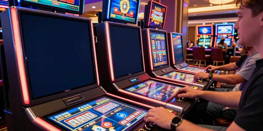 Player engaging at casinos that accept credit cards in vibrant digital casino atmosphere.