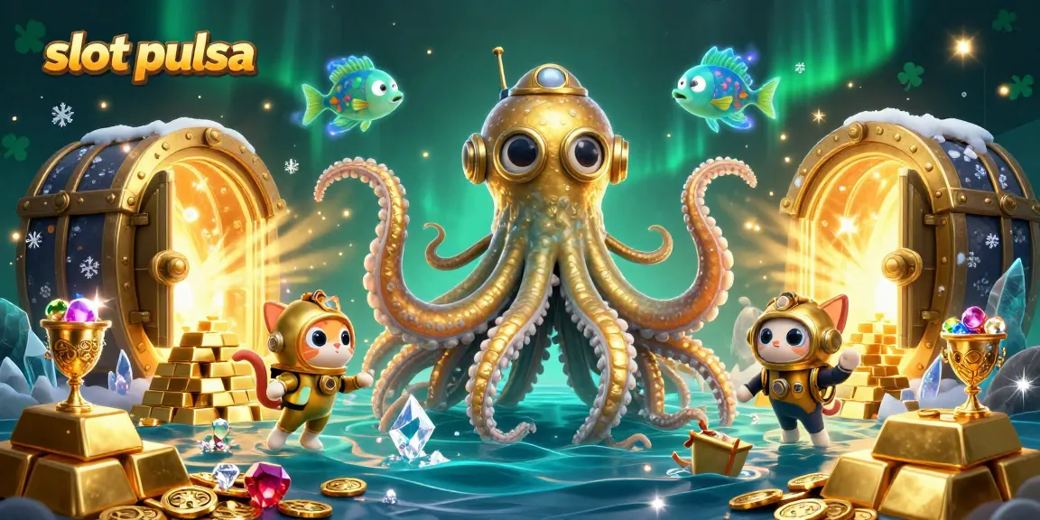Menang di slot pulsa dengan permainan menarik dan desain mewah dalam ilustrasi 3D.