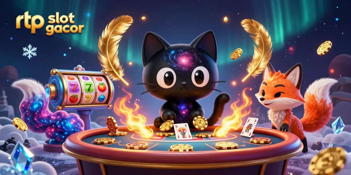 Melihat rtp slot gacor, kucing hitam galaksi dan rubah nebula bermain di meja kasino kosmik.