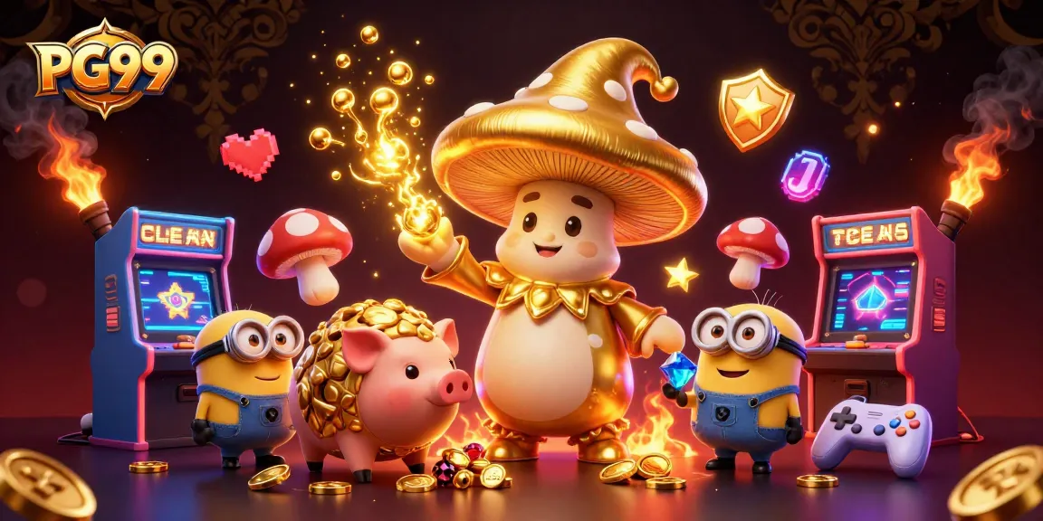 Experience the magic of PG99 with this vibrant 3D illustration, showcasing thrilling gaming elements.