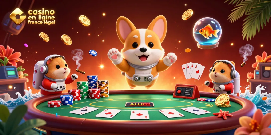 Jouer dans un casino en ligne France légal avec des personnages animés dans une illustration 3D dynamique.