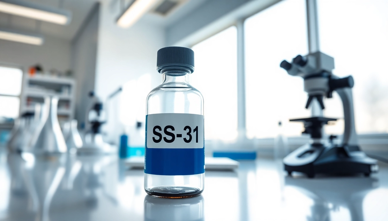 Buy ss-31 peptide showcased in a scientific lab setting, promoting research advancements.