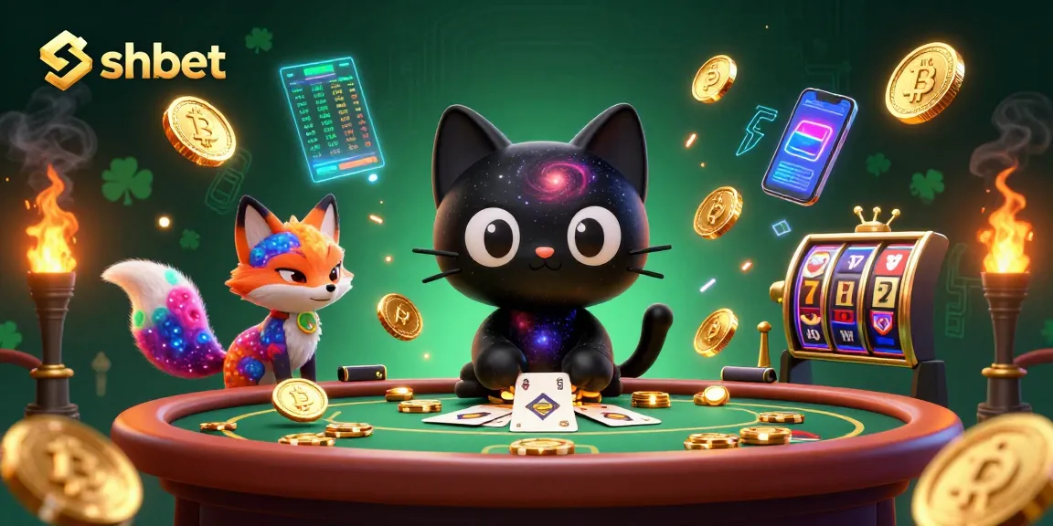 Experience thrilling gameplay at shbet's cosmic casino with vibrant characters and cryptocurrency elements.