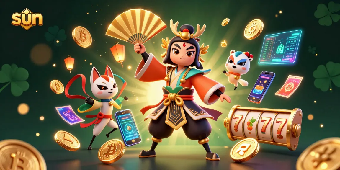 Experience the thrill of online gaming with vibrant sun-themed slot adventures featuring lucky symbols and crypto visuals.