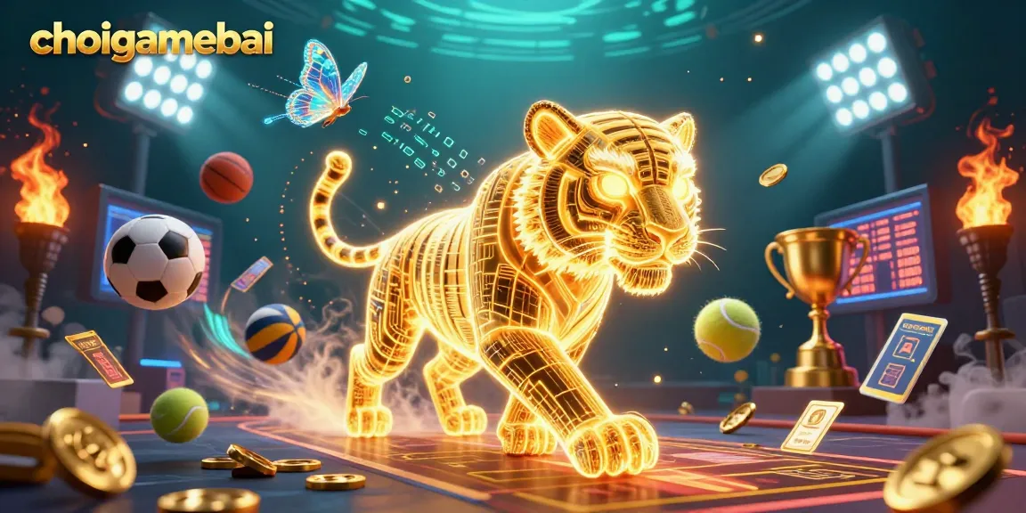 Play Mậu Binh with choigamebai in a dynamic, captivating digital casino atmosphere with vibrant elements.
