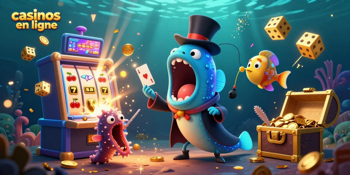 Illustration d'animaux magiques présentant des jeux de casinos en ligne avec une ambiance ludique et scintillante.