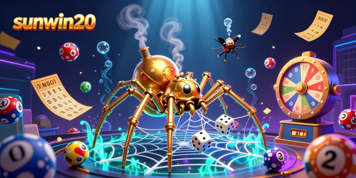 Engage with sunwin20's vibrant dynamics as a golden spider weaves luck in a gaming web.