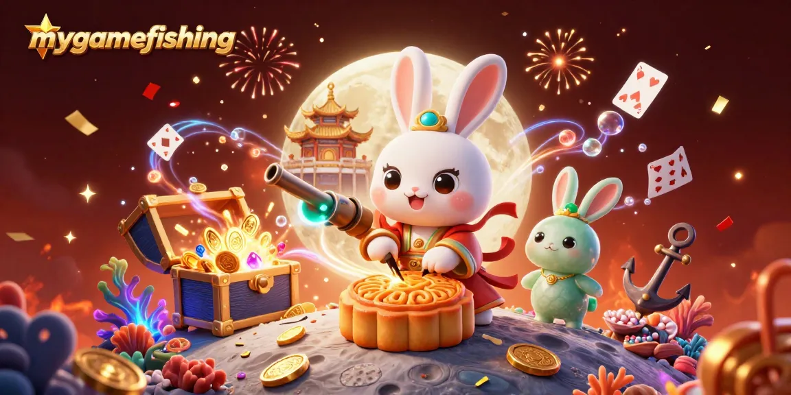 Engage in mygamefishing with a lunar-themed casino illustration showcasing rich visuals and dynamic game elements.