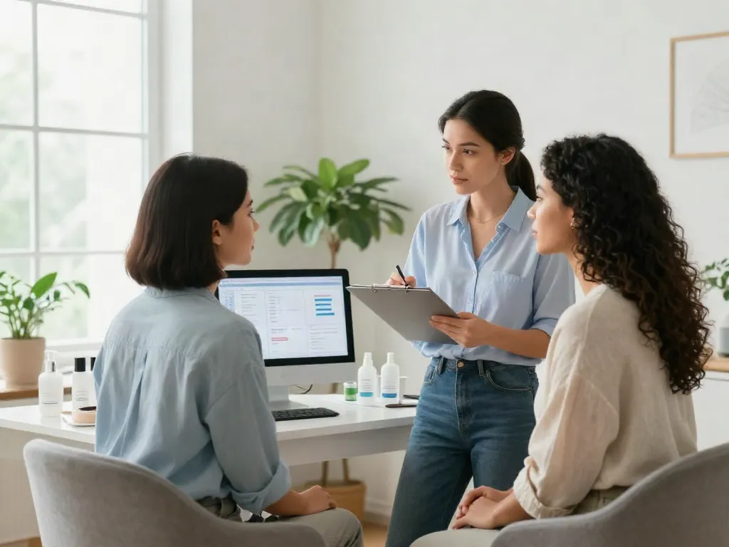 Consultation at home beauty analysis focusing on alternatives to QOVES.