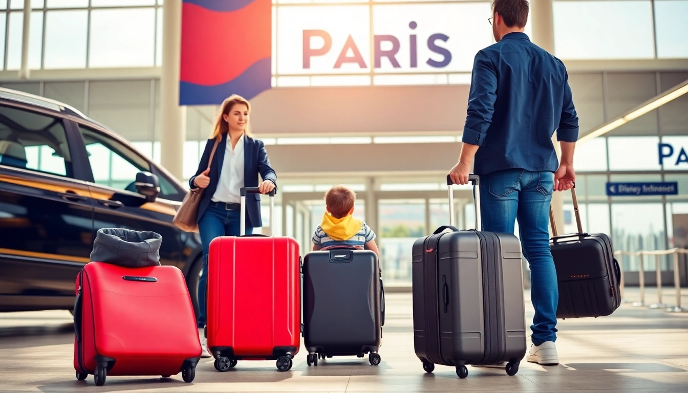 Family enjoying seamless transfers from paris airport to disneyland with professional driver assistance.