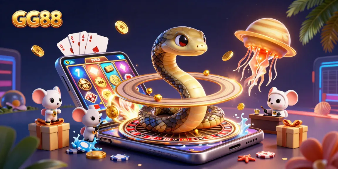 Experience exciting gambling action with GG88, featuring a vibrant cosmic casino scene.